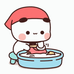 Cute Cartoon Panda Laundry GIF