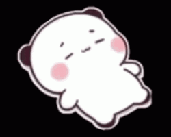 Cute Cartoon Panda Snow Angel GIF