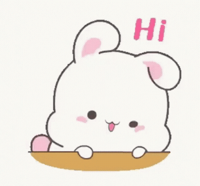 Cute Cartoon Rabbit Saying Hi