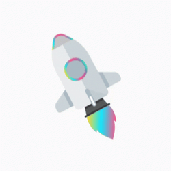 Cute Cartoon Rocket Falling To Earth GIF