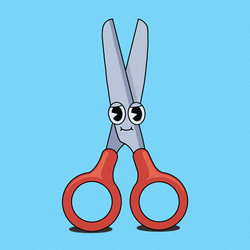 Cute Cartoon Scissors Back To School Ad GIF