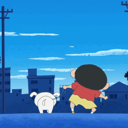 Cute Cartoon Shiro Dog Walk GIF