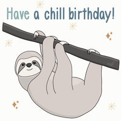 Cute Cartoon Sloth Chill Birthday GIF
