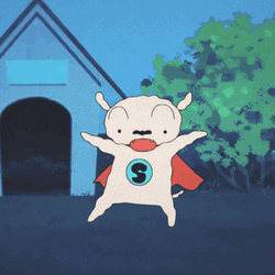 Cute Cartoon Super Shiro Scared GIF