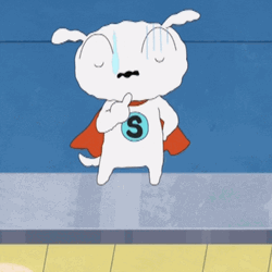 Cute Cartoon Super Shiro Thinking GIF