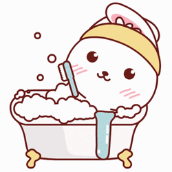 Cute Cartoon Taking Bath GIF