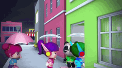 Cute Cartoons Drenched By Naughty Cloud GIF