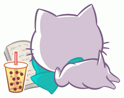 Cute Cat Busy Reading A Book GIF