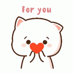 Cute Cat Holding Heart I Love You GIF