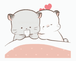 Cute Cat Sticker Snuggling GIF