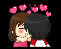 Cute Chibi Anime Kisses GIF 