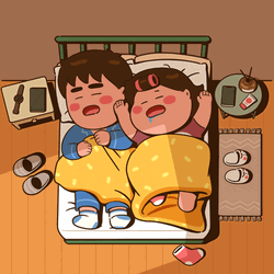 Cute Chibi Couple Sleeping GIF Cute Chibi Couple Sleeping GIF