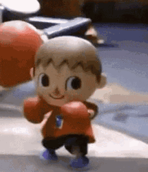 Cute Chibi Toy Punching GIF