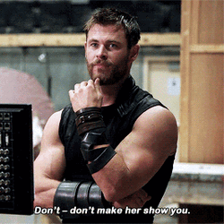 Cute Chris Hemsworth Toching Beard GIF