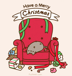 Cute Christmas Chibi Cat Greetings GIF