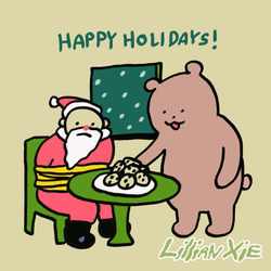Cute Christmas Funny Bear Abducted Santa GIF