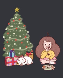 Cute Christmas Night Animation GIF