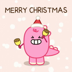 Cute Christmas Pink Dinosaur Dancing GIF