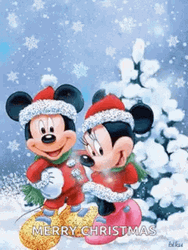 Cute Christmas With Mickey & Minnie GIF