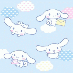 Cute Cinnamoroll Flapping Ears Sticker Design GIF
