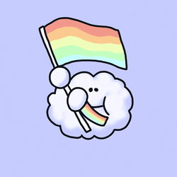 Cute Cloud Animation Waving Flag Happy Pride Month GIF