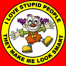 Cute Clown Badge Stupid People Dancing GIF