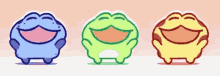 Cute Colorful Dancing Frogs Singing Choir  GIF