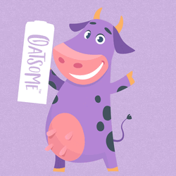 Cute Cow Holding Oatsome