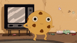 Cute Dancing Cookie Vintage TV Animation GIF