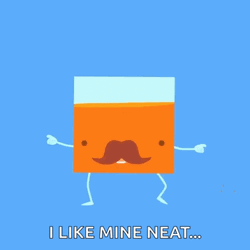 Cute Dancing Whiskey Glass With Blue Background GIF