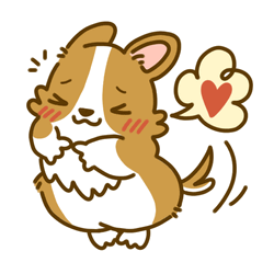 Cute Dog Cartoon Waggling Tail GIF