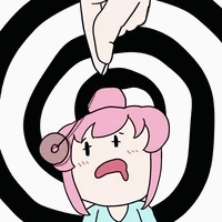 Cute Doodle Kid Spiral Hypnosis Pendulum GIF