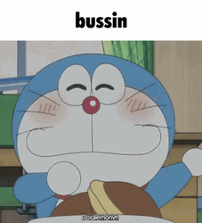 Cute Doraemon Eating Bussin Meme