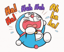 Cute Doraemon Funny Laughing Sticker