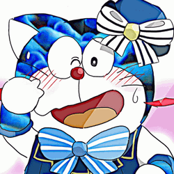 Cute Doraemon Girly Collage Art GIF