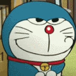 Cute Doraemon Smirk Joy Delight