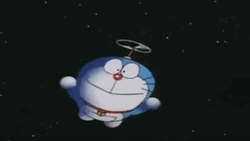 Cute Doraemon Space Flying Smile