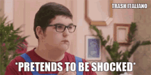 Cute Fat Boy Pretends To Be Shocked GIF