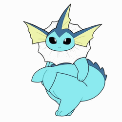 Cute Fat Vaporeon Water Pokemon Walking GIF