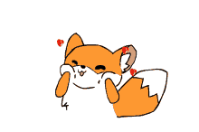 Cute Fox Rubbing Its Cheeks Animation GIF