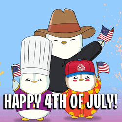 Cute Fudgy Penguins Happy Fourth Of July GIF