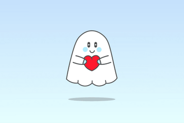 Cute Ghost Carrying Heart GIF