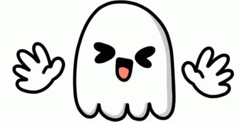 Cute Ghost With Detachable Hands Smiling GIF