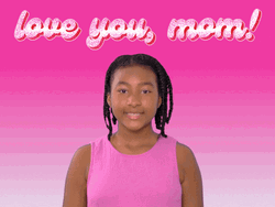 Cute Girl Heart Hand Gesture Love You Mom GIF