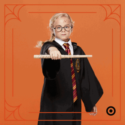 Cute Girl In A Harry Potter Droping Magic Wand GIF