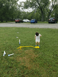 Cute Girl Rocket Launch GIF