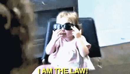 Cute Girl Saying I Am The Law GIF