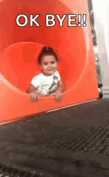 Cute Girl Sliding Bye Bye Bye GIF