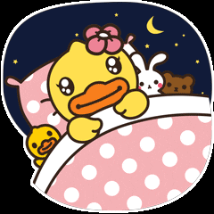 Cute Girly Duck Sleeping GIF