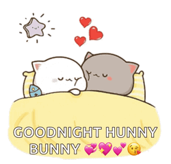 Cute Good Night Hunny Bunny Peach And Goma GIF